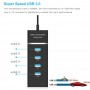 aafaqasia USB 3.0 Hub with 4 Ports 30cm Model 303 - Black USB 3.0 Hub with 4 Ports 30cm Model 303 - Black