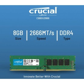 aafaqasia Crucial 8GB DDR4 2666MHz UDIMM Memory For Desktop PC Crucial 8GB DDR4 2666MHz UDIMM Memory For Desktop PC