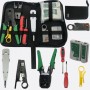 aafaqasia Ethernet RJ45 KIT Cable Tester Crimper Stripper Cutter Punch Down Ethernet RJ45 KIT Cable Tester Crimper Stripper Cutt