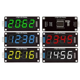 aafaqasia TM1637 LED Display 4 Digit 7 Segment 0.56 inch Red Blue Green Yellow White TM1637 LED Display Module for Arduino 4 Dig