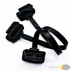 aafaqasia Flat Thin OBD2 16Pin Extender ELM327 Male To Dual Female Y Splitter OBDII Cable Flat Thin 16Pin OBD2 Extender ELM327 M